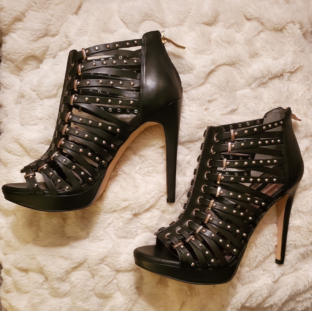 BCBGeneration Maxwell Studded Black Heel Sandals